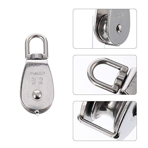 BESPORTBLE Polia de Rolamento Polias Giratórias de Aço Inoxidável Rolamento Duplex Destacável Rotaçã