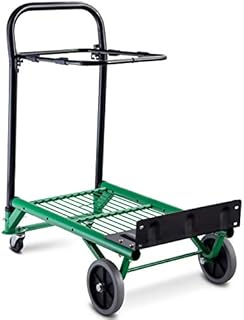 GYMAX. Foldable Multi-functional Trolley, Height Adjustable Platform Cart with 2 Fixed Wheels and 2 Universal Wheels, Portable Hand Truck for Garden, Workplace