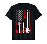 Bandera patriótica de chef para hornear, utensilios de cocina Camiseta