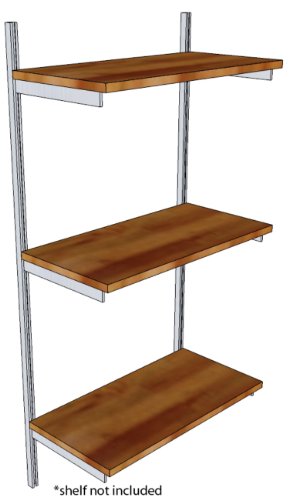 Iss Designs Shelving Hardware System For 3 Rows Of 12-Inch Deep Shelves, 48-Inch Vertical Simple Standards #TOP1