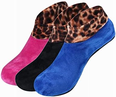 Sugely Womens Fluffy Turnover Cuff Thermal Ankle Slipper Lounge Bed Socks with Non Slip Grips Womens Socks Wool Thermal Warm Knitting Ladies Socks for Winter