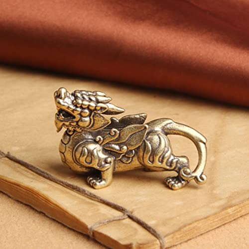 Clispeed Feng Shui Kylin Statue Brass Home Decor Attract Wealth And Good Luck Wealth Prosperity Qilin Golden Feng Shui Unicorn Decor #TOP1