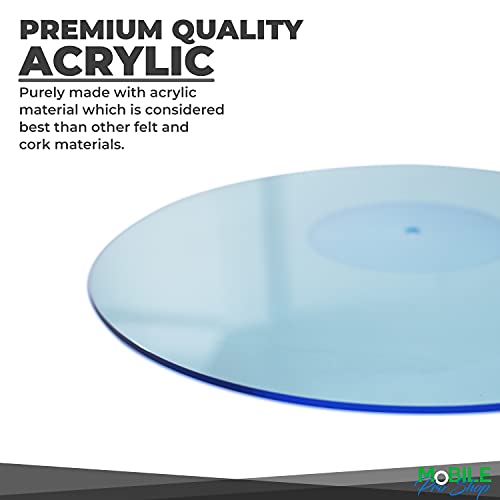 Mobile Pro Shop Acrylic Turntable Mat - Acrylic Slipmat For Vinyl Lp Record Players - Improves Sound Quality & Provides Tighter Bass - Anti Static Platter Mat (Blue_Lit) #TOP3
