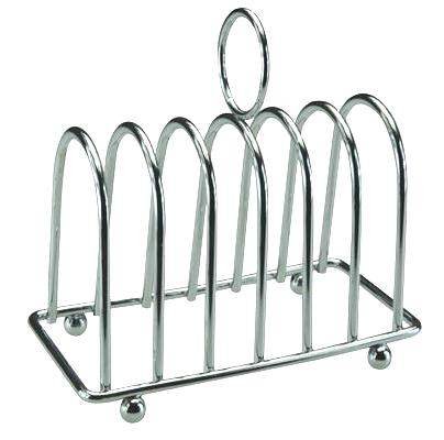Etl Chrome Apollo Plated Toast Rack Organiser, Stainless Steel 6 Slice Bread Holder Stand