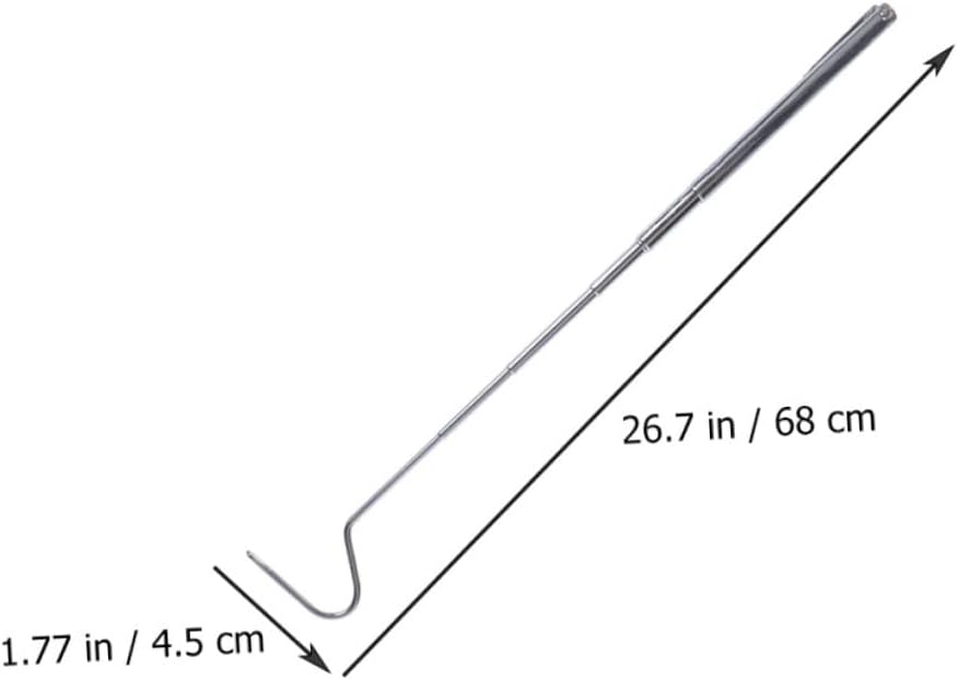 71cm Stainless Steel Adjustable Snake Grabber Tool Heavy Duty Reptile Hook for Safe Catching and Handling