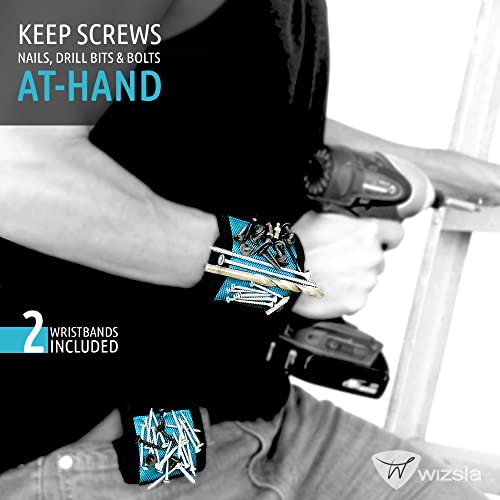 Wizsla Magnetic Wristband For Holding Screws – Unique Stocking Stuffers Or Birthday Gifts For Men, Dad Or Husband, Tool Gift For Handyman Mechanic (Set Of 2) #TOP2