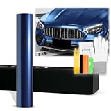 20'x60' (1.6FTx5FT) Midnight Blue PET Super Gloss Metallic High Glossy Vinyl Wrap Auto Car Sticker Decal Film Sheet Bubble Free Air Release Technology with Tool Kit