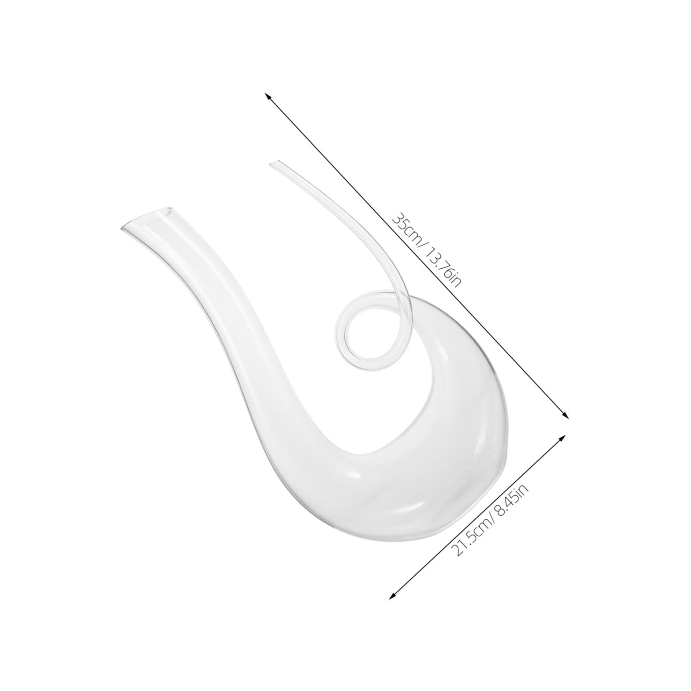 Abaodam Weindekanter aus Glas 1300ml mit Kreativem Design für Zuhause und Bar Einfacher Gebrauch Flacher Boden Elegante Weinkaraffe zum Servieren