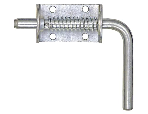 Buyers Products B2575 Spring Latch Assembly W/ 1-38" Handle, Spring Loaded Latch Pin Without Keeper, Zinc Plated Latch for Gate Latch, Utility Latch, Trailer Latch, Cage Latch