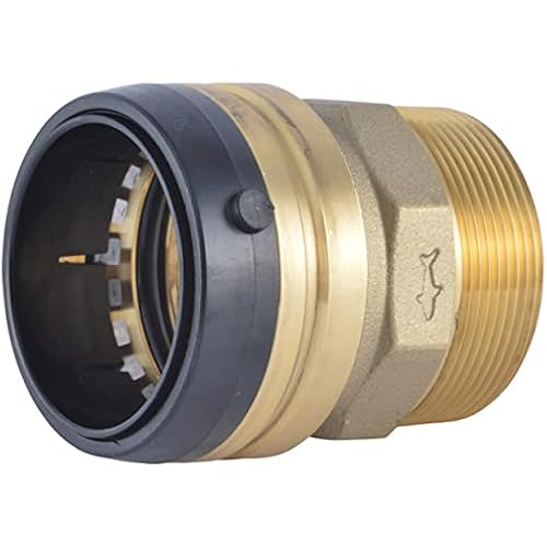 Sharkbite MNPT Adapter, Push to Connect Brass Plumbing Fitting, PEX Pipe, Copper, CPVC, PE-RT, HDPE
