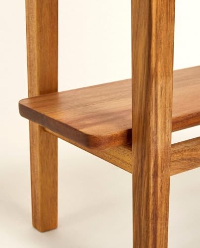 Image of Solid Sheesham Wood Side Table - Handcrafted Bedside Table for Living Room, Bedroom & Office - Multipurpose Wooden Nightstand | Natural Finish, (21 x 9.8 x 16.9 Inches)