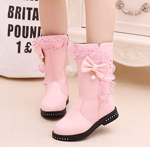 DADAWEN Girls' Waterproof Fur Lined Winter Boots #TOP27
