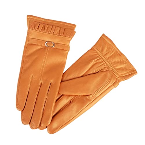 Gants en cuir femme contre le froid intense velours doublé