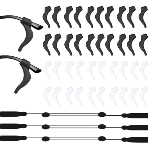 Eyeglass Ear Grips -20 Pairs eye glasses ear grippers Anti-slip Holder,3pcs Adjustable Glasses Strap, Silicone Ear Hook,Anti-Slip Sunglasses Strap for Sports Glasses, Sunglasses Reading Glasses