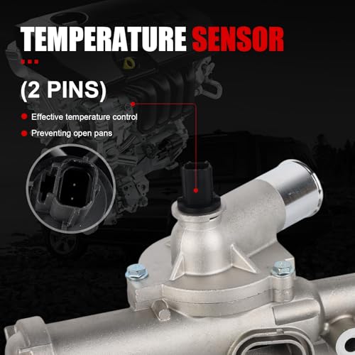 68003582AB Upgraded Aluminium Engine Coolant Thermostat Housing Assembly Compatible with Chrysler 200 Sebring Dodge Avenger Caliber Journey Jeep Compass Patriot Replaces 6508355AA, 4884571AB, 902-319 - Thumbnail 3