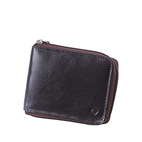 Carteira Masculina de Couro Bovino Legítimo c/Fechamento em Zíper Couro50 115 (Café)