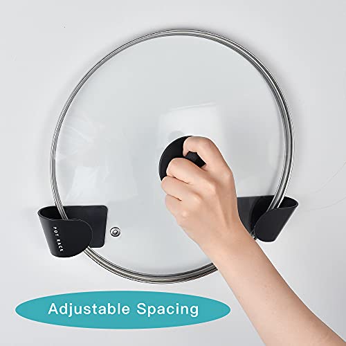 Worldity Lid Holders Inside Cabinet, 5 Pairs Wall Mount Pot Lid Organizers, Adjustable Pot Lid Holder, Pot Lid Organizer For Cabinet, Black #TOP5