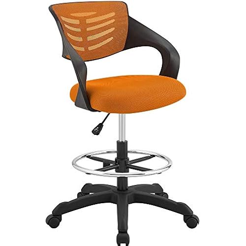 Modway Thrive Drafting Chair - Tall Office Chair for Adjustable Standing Desks in Orange