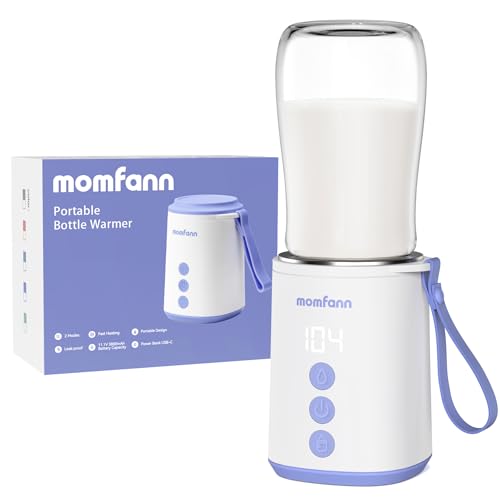 Image of MOMFANN Portable Bottle Warmer, Travel Baby Bottle Warmer for Breastmilk On The Go, Leak-Proof, 2 Modes Fast Heating for Philips Avent, Dr. Brown, Lansinoh, Medela, Tommee Tippee, Comotomo