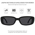 JASPIN Rectangle Sunglasses for Women Men Trendy Y2k Retro 90s Sun Glasses UV Protection Cool Square Frame - Image 4