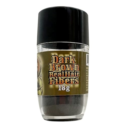 I LOVE BEING A BARBER - Dark Brown Real Hair Fibers for Thinning Hair - 100% Natural Texture, Non Synthetic Hair Fibers - Bald Spot Cover Up and Enhancement for Men & Women