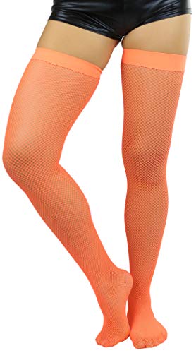 Image of ToBeInStyle Women's Fine Classic Fishnet Thigh High Stretch Nylon Novelty Stockings