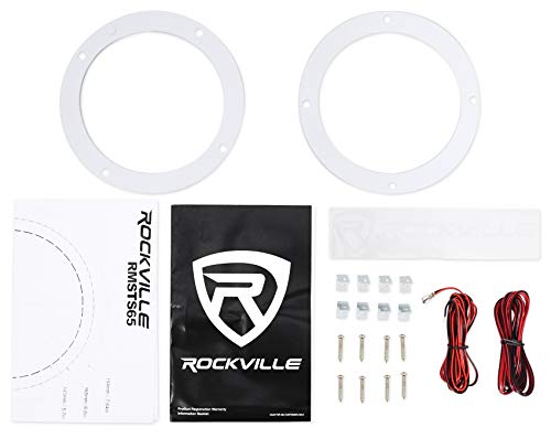Rockville Rmsts65W Pair 6.5" 800W Waterproof Marine Boat Speakers 2-Way, White #TOP7