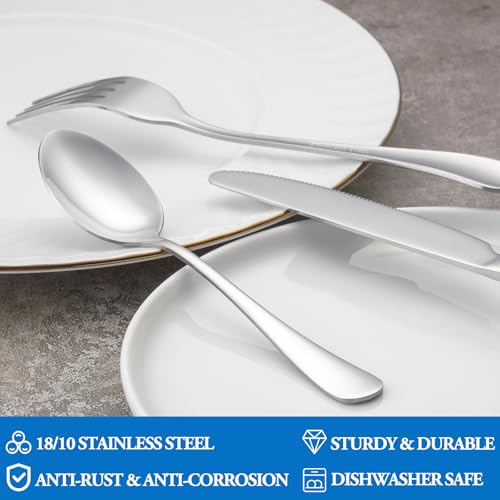 Mutnitt GAS BURNER COVER 16 Pcs Forks And Spoons Silverware Set,Food Grade Stainless Steel Flatware Cutlery Set thumb #2