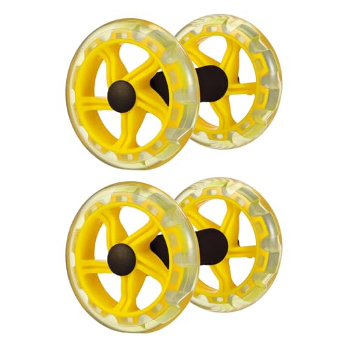 KICHOUSE Dual-wheel Fitness Roller for Tummy Strengthening and Shaping Non-slip Handles Portable Abdominal Exercise Device for Men and Women Yellow