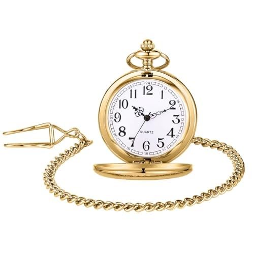 Pocket Watch for Men Antique Retro Style Alloy Classic Men Pocket Chain Watch Special Birthday Gift for Husband, Frinds & Family Diameter (04.6 Cm) - Golden (B0D2LWMTC1) Amazon Price History, Amazon Price Tracker