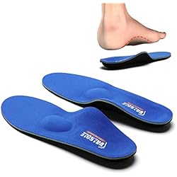 Valsole Plantillas Ortopédicas soportes de arco y talones la absorción de choque- para el dolor de talón, pie plano, Fascitis Plantar, dolor de rodilla y espalda (41-42 EU (270mm), V107B-Azul)