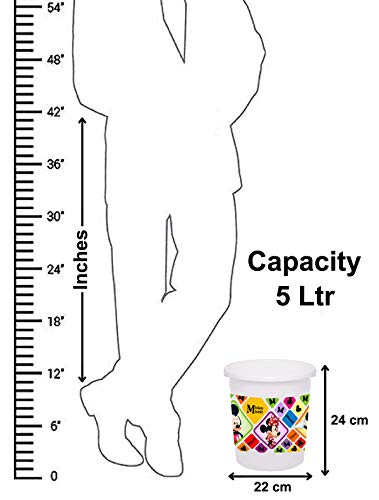 Image of Heart Home Disney Mickey Minnie Print Plastic 3 Pieces Dustbin /Garbage Bin /Waste Bin, 5 Liters (White) -HS 35 HEARTHS17784