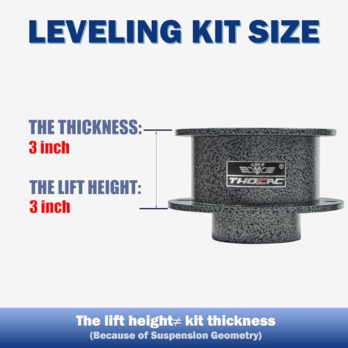 THOCAC 3'' Front Leveling Kit for 2014-2022 Ram 2500 Ram 3500 4WD, Heavy Duty Steel Struct Spacers with Shock Extension Brackets by THOCAC - Used condition - Image 2