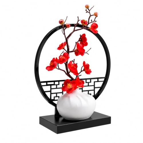 C075 中国 赤青 花模様 花瓶 C075 中国 赤青 花模様 花瓶 C075 中国 赤