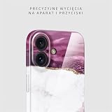 ONEFLOW Bliss Cover do Apple iPhone 16 etui o wyglądzie marmuru, designerskie etui ochronne na telefon komórkowy z ochroną aparatu, wzór Hardcase brokatowe etui na telefon komórkowy marmurkowe,