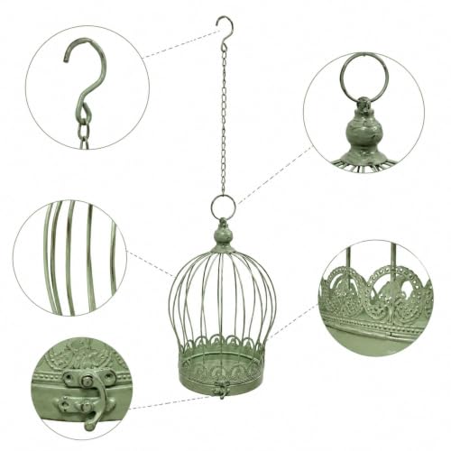 Support pour pot fleurs suspendu moderne style cage verte intérieur