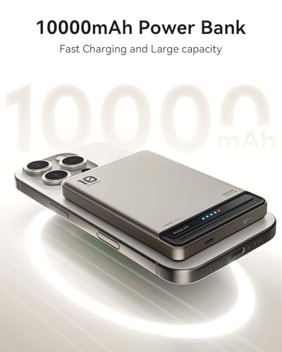 Kuulaa for MagSafe Battery Pack 10000mAh, 20W Ultra Slim Wireless Portable Phone Charger with LED Display, Magnetic Power Bank for iPhone 16/15/14/13/12 — view 4