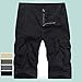 Produktbild lxylllzs Mens Cotton Casual Shorts,Herrenwerkzeug Fünf-Punkt-Shorts, Outdoor-Overalls mit Mehreren Taschen - schwarz_31,Men's Cargo Shorts Lightweight,