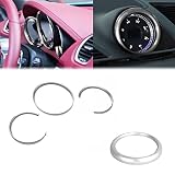 x xotic tech Dashboard Gauge Meter Instrument Frame Dash Clock Ring Trim Covers Compatible with Porsche Macan 2015-up, 718 Cayman Boxster 2016-2018 (Silver) - 4PCS