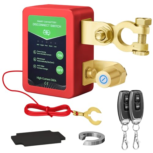 Mtchavno Stacca Batteria per Auto 12V 240A, Interruttore di Isolamento della Batteria Staccabatteria Automatico Antifurto Auto Senza Fili con Telecomando per Auto RV ATV Camion Barca Trattore