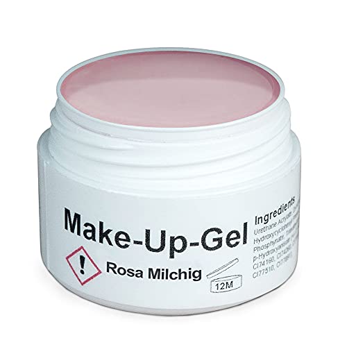 GS-Nails UV Make-Up Gel Camouflage für Nail-Art & Nagel-Design - 15 ml härtendes Covergel - selbstglättendes Nagelgel - Rosa Milchig