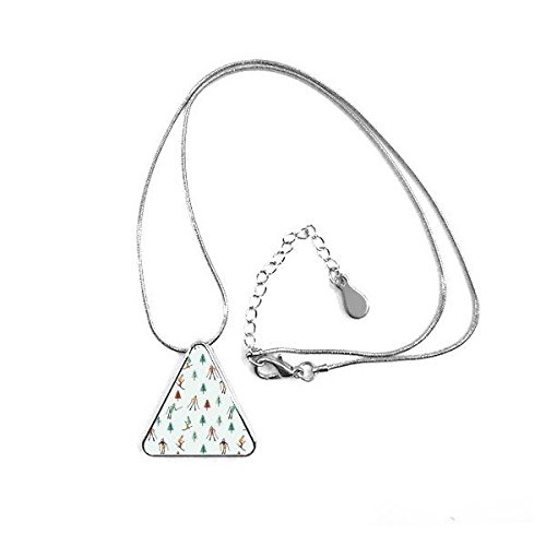 Bottes et skis collier pendentif triangle cadeau idéal souvenir sports d'hiver cartoon