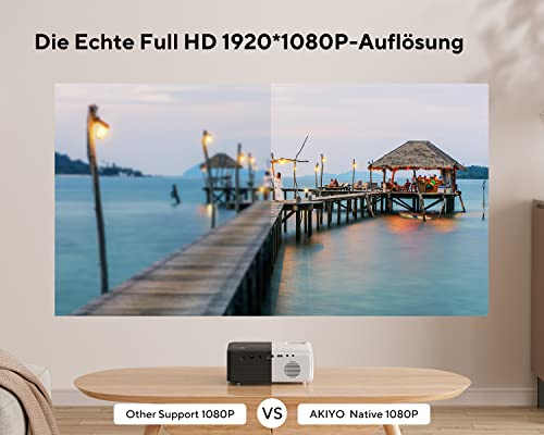 Beamer unter 200 Euro – Akiyo Full HD 1080P Projektor mit WiFi und Bluetooth