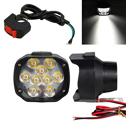 MACHSWON 9LED Motorcycle Headlight with Switch for ATV/UTV