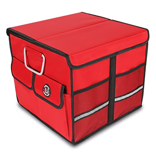 Li Libzaki Car Trunk Organizer, Cargo Organizer Suv Trunk Storage Non Slip Bottom Waterproof Collapsible Durable -Red #TOP7