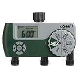 Orbit Programmable Digital Hose Watering Timer - 3 Outlet - Battery Powered - with LCD Screen - Built-in Rain Delay - Water-Resistant...