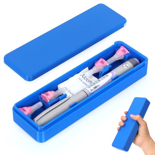 YOUSHARES Travel Case for GLP-1 Pens, Portable Insulin Pen Case with Adjustable Slots for Different Sized GLP1 Pens, Waterproof Storage Organizer Diabetes Pen Protector for Travel and Daily Use