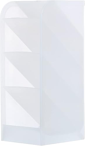 Miniatura 3 de PATIKIL Portalápices de 4 compartimentos, 8 x 3.5 x 3 pulgadas, soporte de plástico para bolígrafos, organizador de lápices, soporte para brochas de