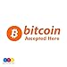 Adesivo Sticker Bitcoin - PAGAMENTI CRIPTOVALUTE - VETRINE - FINESTRE - VETRATE- Negozi - PARETI - Pannelli - CRIPTO ATTIVITA' Commerciali - Vinile di Alta QUALITA' Arancione 2 PZ 20 X 7 CM