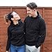 Cute Dinosaur Couple Hoodie Funny Matching Couple Sweatshirt Valentine's Day Outfit for Him Her King Queen Pullover 1 Piece(Black-Men,XL)